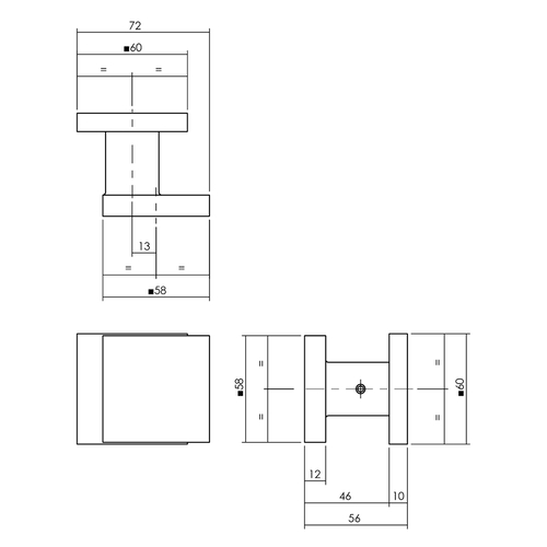 voordeurknop_vierkant_aluminium_zwart_maten