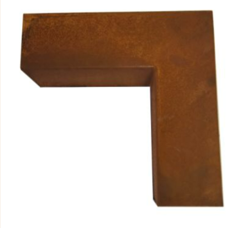 Cortenstaalopsluitbandhoekstuk62mm